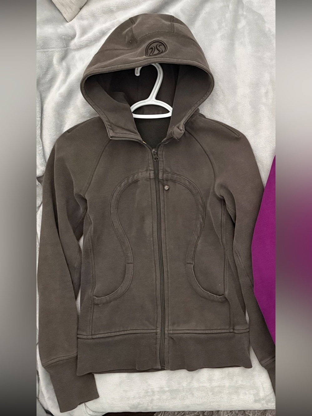 Lululemon Green/ grey Hooded Zip-Up Sweatshirt with Signature Logo